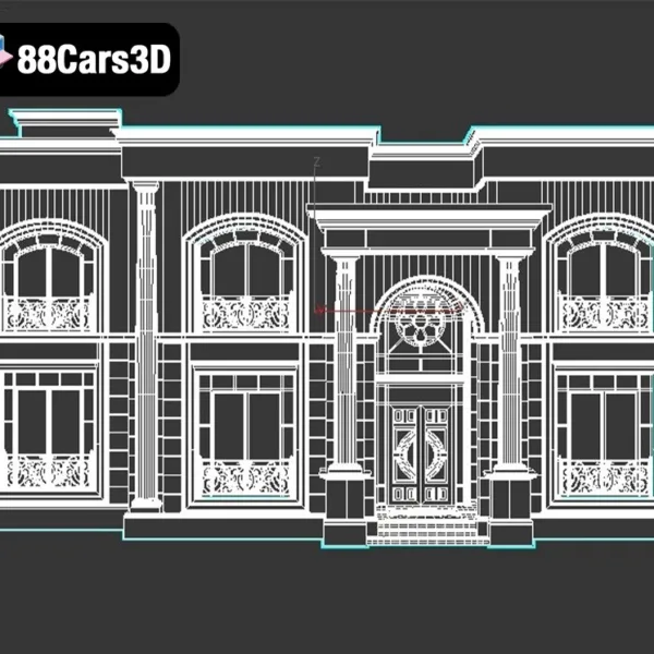 Classic Villa Design 006 Traditional Residential Villa 3D Model