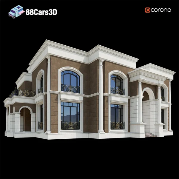Classic Villa Design 006 Traditional Residential Villa 3D Model