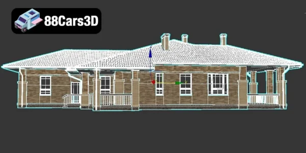 Country House With Garage – Traditional Residential 3D Model