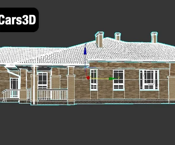 Country House With Garage – Traditional Residential 3D Model