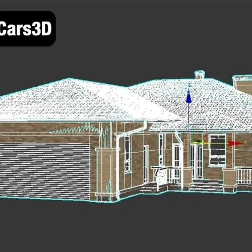 Country House With Garage – Traditional Residential 3D Model