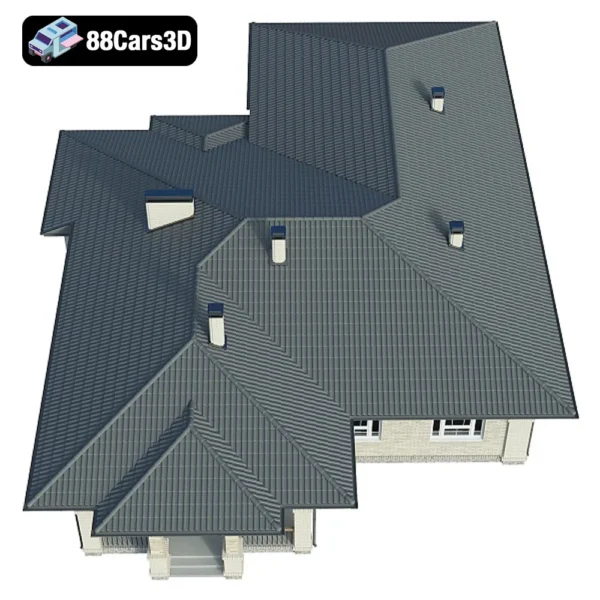 Country House With Garage – Traditional Residential 3D Model
