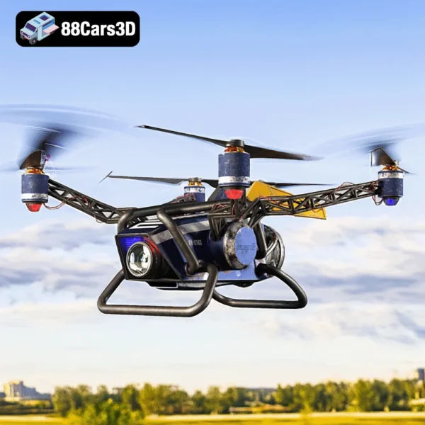 Quadrotor Drone – Compact UAV 3D Model