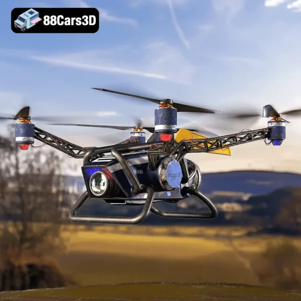 Quadrotor Drone – Compact UAV 3D Model