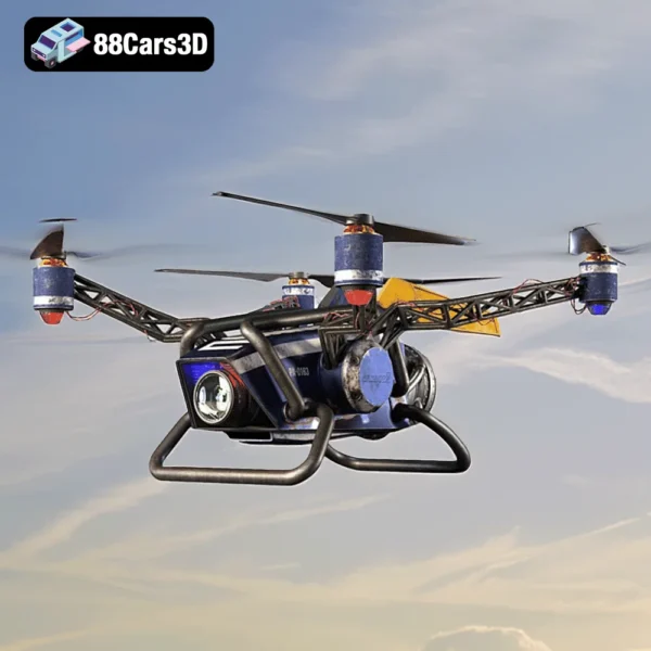 Quadrotor Drone – Compact UAV 3D Model