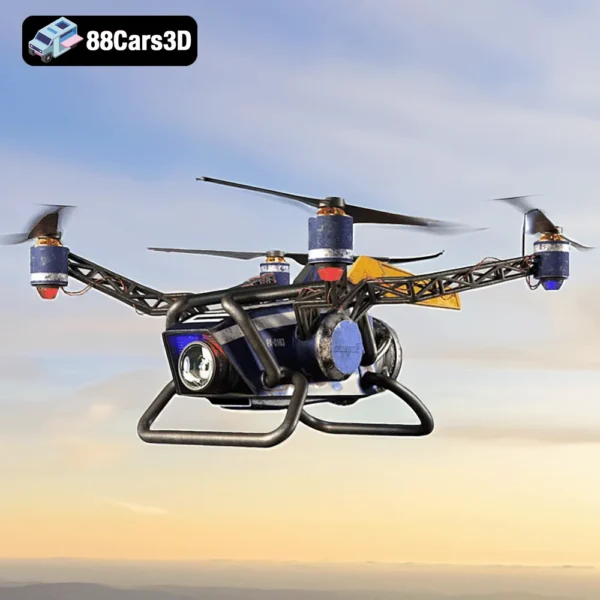 Quadrotor Drone – Compact UAV 3D Model