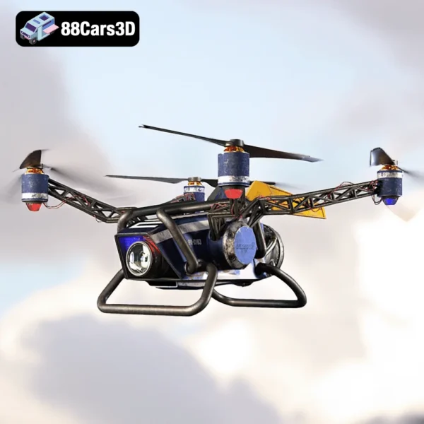 Quadrotor Drone – Compact UAV 3D Model