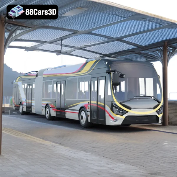 Electric Hybrid Trolleybus – Sustainable Public Transport 3D Model