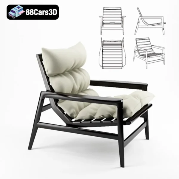 Ipanema Poliform 2021 – Contemporary Lounge Chair 3D Model