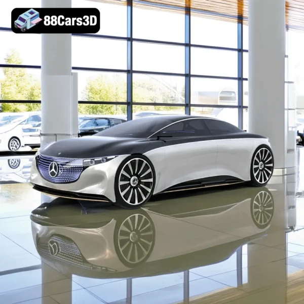 Mercedes Vision EQS – Futuristic Electric Luxury Sedan 3D Model