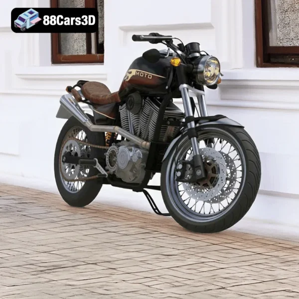 Motozcikl33 Custom Motorcycle – Detailed Cruiser Bike 3D Model