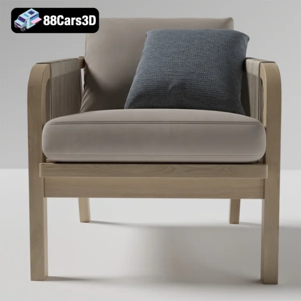 Outdoor Garden Woven Lounge Armchair  Patio Furniture 3D Model