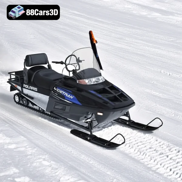 Polaris Widetrak Snowmobile – Utility Sled 3D Model
