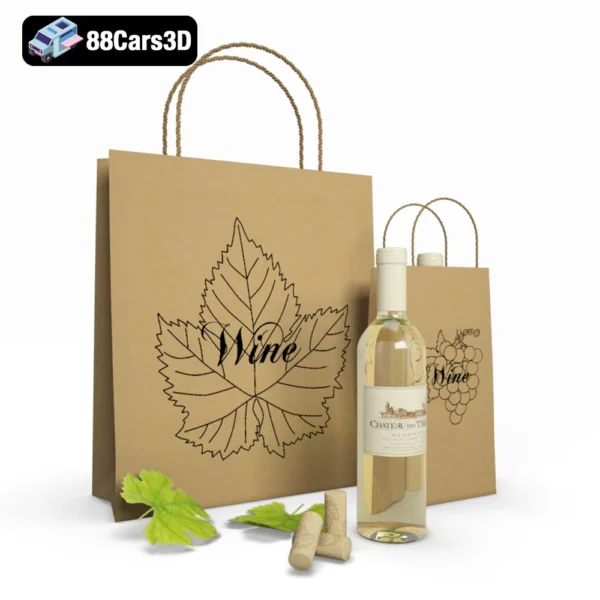 Paperbag Wine – Decorative Wine Packaging 3D Model