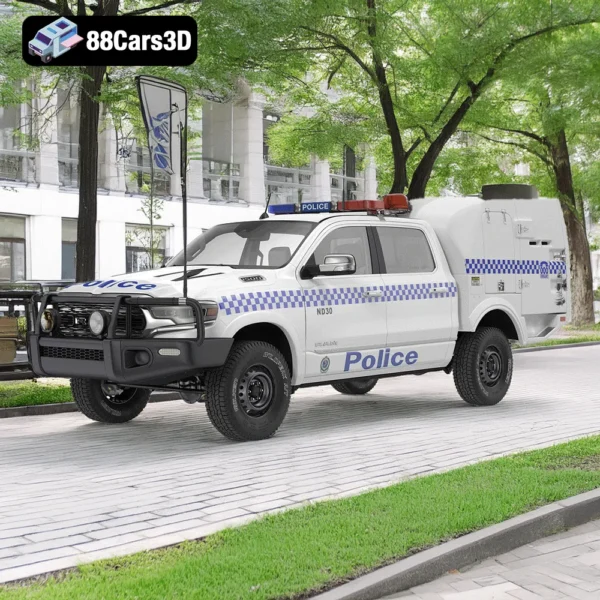 Police Paddy Wagon Dodge RAM 1500 3D Model