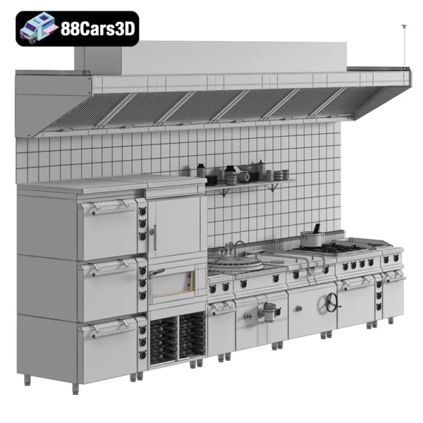 Restaurant_Equipment_5 Restaurant Equipment Set – Professional Kitchen Appliances 3D Model
