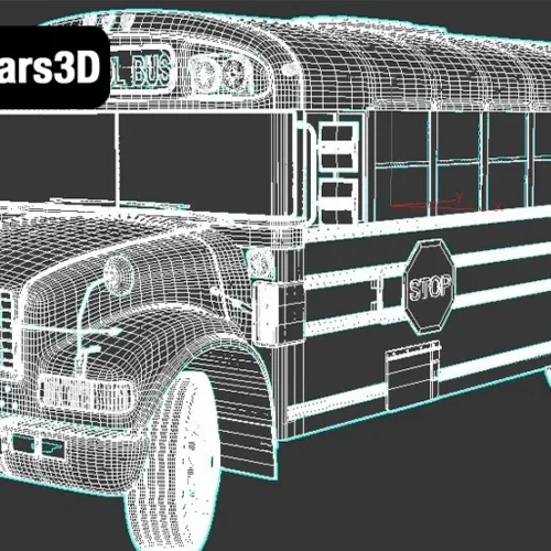 Blue Bird School Bus – Classic American School Bus 3D Model