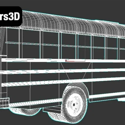 Blue Bird School Bus – Classic American School Bus 3D Model