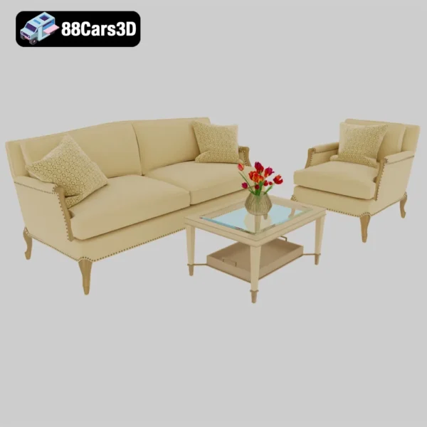Set Caracole – Elegant Living Room Furniture 3D Model
