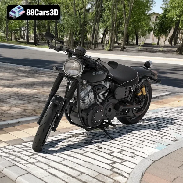 Yamaha 950r Black 3d model 4 Yamaha 950R Black – Classic Performance Motorcycle 3D Model