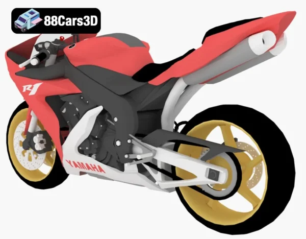Yamaha YZF-R1 2008 by Andre-002 Yamaha YZF-R1 Supersport 3D Model