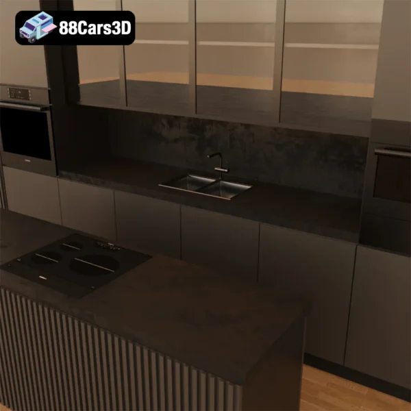 Cabinet Kitchen 26 Modern Modular Kitchen Cabinetry 3D Model