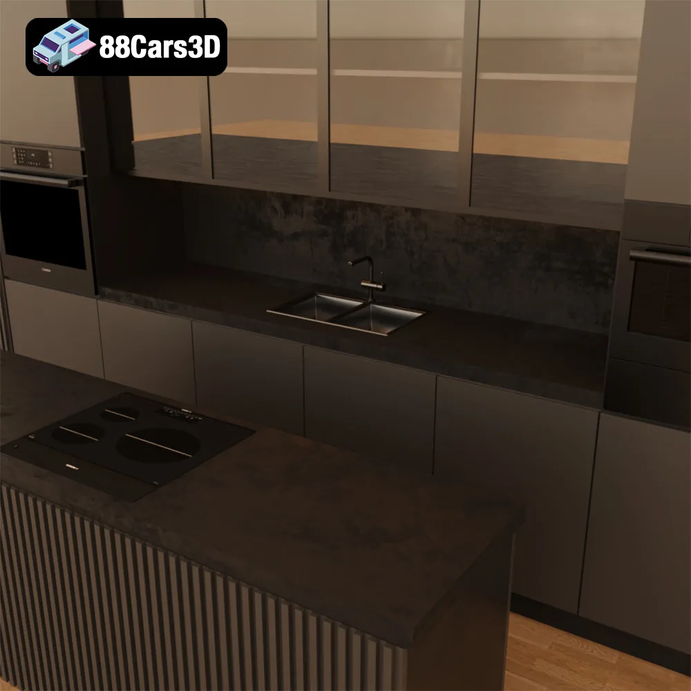 Cabinet Kitchen 26 Modern Modular Kitchen Cabinetry 3D Model 3D Printable STL