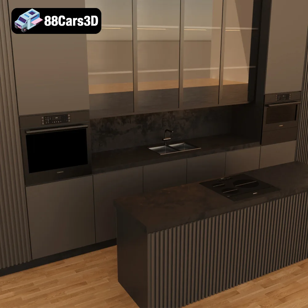 Cabinet Kitchen 26 Modern Modular Kitchen Cabinetry 3D Model 3D Printable STL