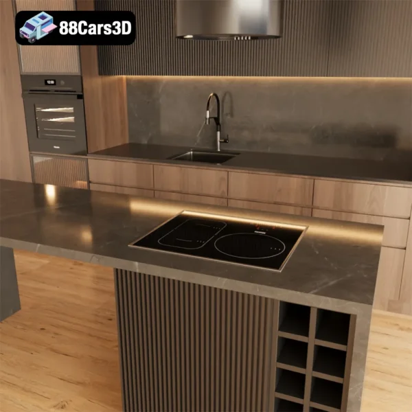 cabinet kitchen 79-002 Cabinet Kitchen 79 – Modern Modular Kitchen 3D Model