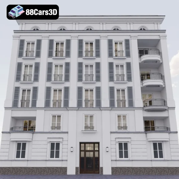fasad11-002 Fasad 11 – Modern Building Facade 3D Model