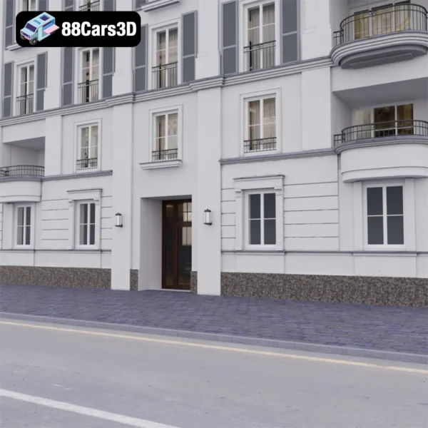 fasad11-004 Fasad 11 – Modern Building Facade 3D Model