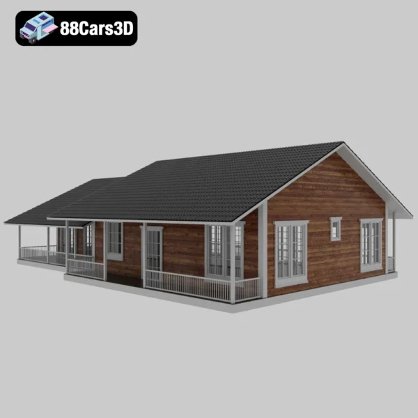(2021) Log House – Traditional Timber Cabin 3D Model