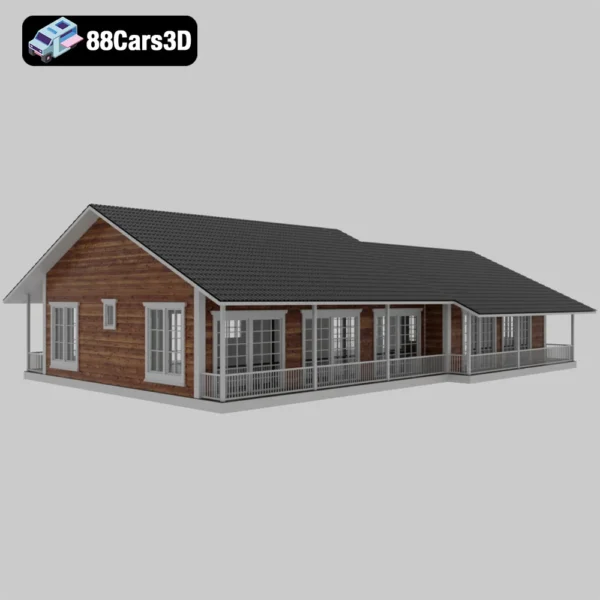 (2021) Log House – Traditional Timber Cabin 3D Model