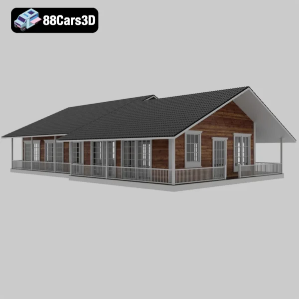 (2021) Log House – Traditional Timber Cabin 3D Model