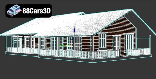 (2021) Log House – Traditional Timber Cabin 3D Model