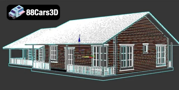 (2021) Log House – Traditional Timber Cabin 3D Model