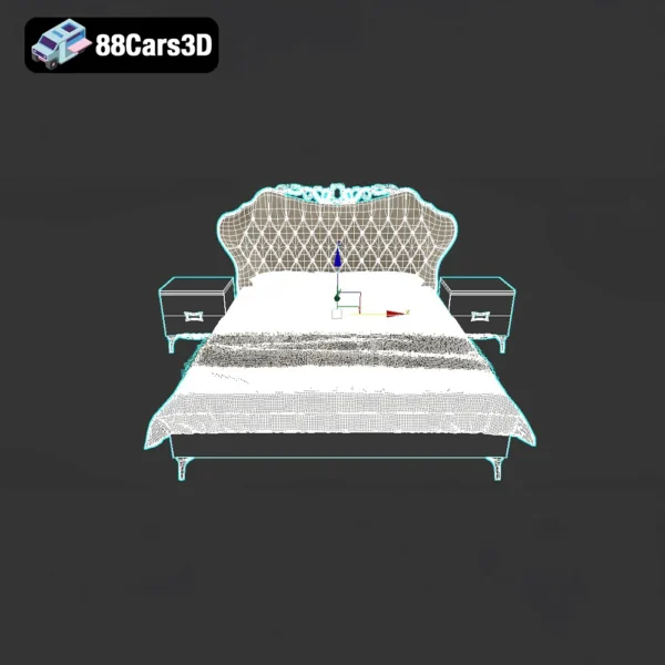 Classic Bed Elegant Bedroom Furniture 3D Model