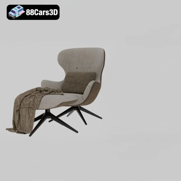 Armchair Mad Joker Contemporary Wingback Chair 3D Model
