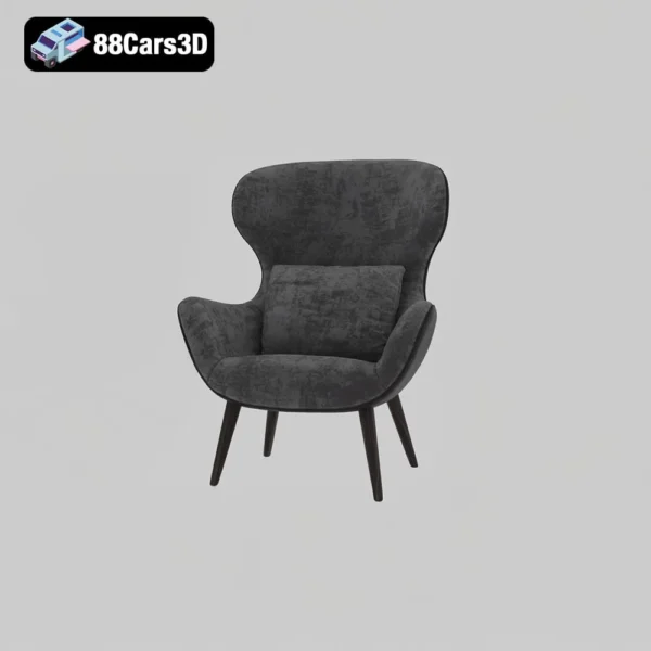 Armchair Mad Joker Contemporary Wingback Chair 3D Model