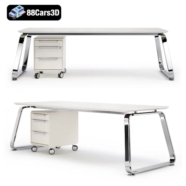 LAS 70's Scrivanie – Retro Office Desk 3D Model