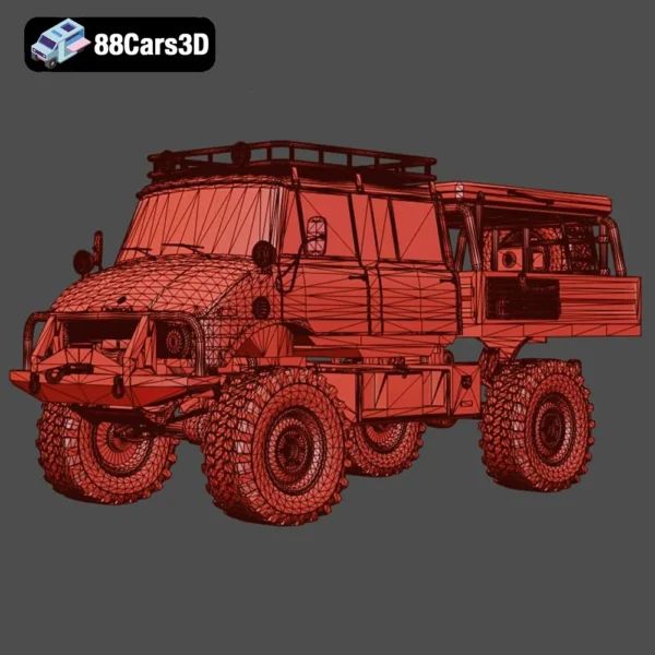 1976 Mercedes-Benz Unimog 416 Doka-005 1976 Mercedes-Benz Unimog 416 Doka 3D Model