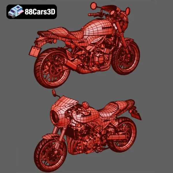 Kawasaki Z900RS Cafe 2020 3D Model Motorcycle Asset