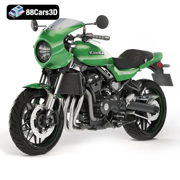 Kawasaki Z900RS Cafe 2020 3D Model Motorcycle Asset