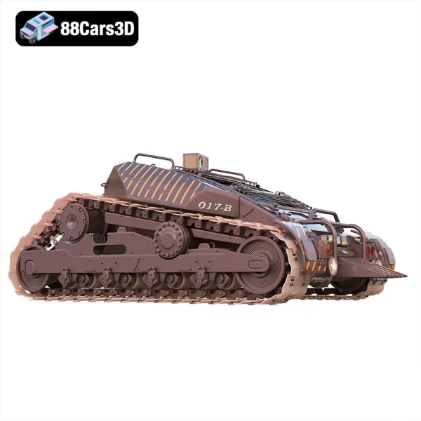 Futuristic Tracked Combat Vehicle Sci-Fi Military Ground Unit 3D Model