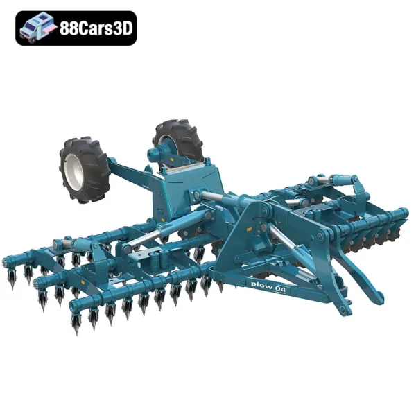 88 360 Template-V08 (3) Autonomous Tractor and Plow 3D Model Precision Farm Equipment