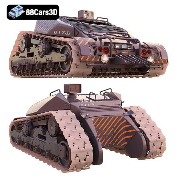 Futuristic Tracked Combat Vehicle Sci-Fi Military Ground Unit 3D Model