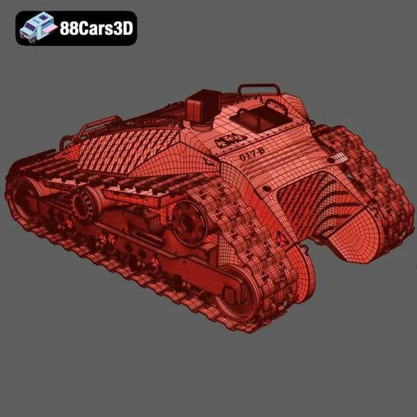 Futuristic Tracked Combat Vehicle Sci-Fi Military Ground Unit 3D Model
