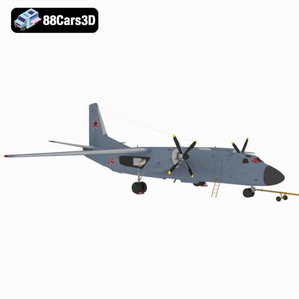 AN-26-001 Antonov An-26 Turboprop Transport Aircraft 3D Model