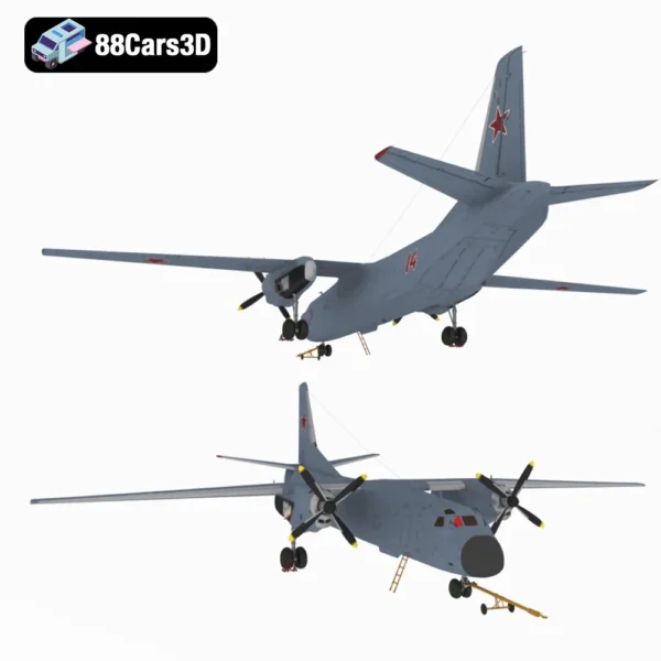 AN-26-002 Antonov An-26 Turboprop Transport Aircraft 3D Model