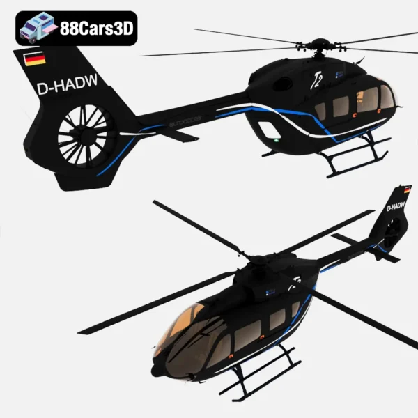 Airbus EC145 -006 Airbus EC145 3D Model Twin-Engine Utility Helicopter